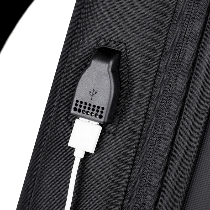 Bolsa Transversal Antifurto com Cadeado e Porta USB – Nylon Resistente