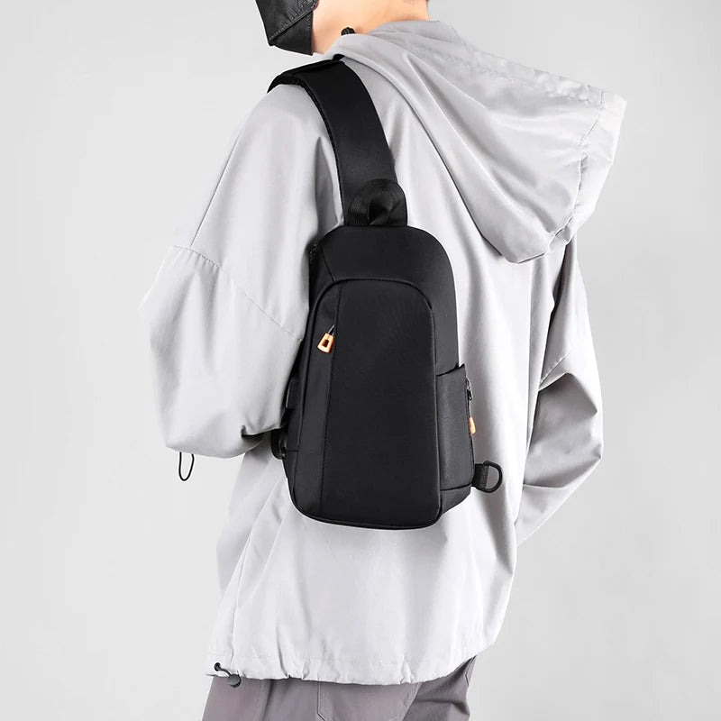 Bolsa Transversal Masculina Multibolsos – Tecido Oxford – Uso Diário e Viagem