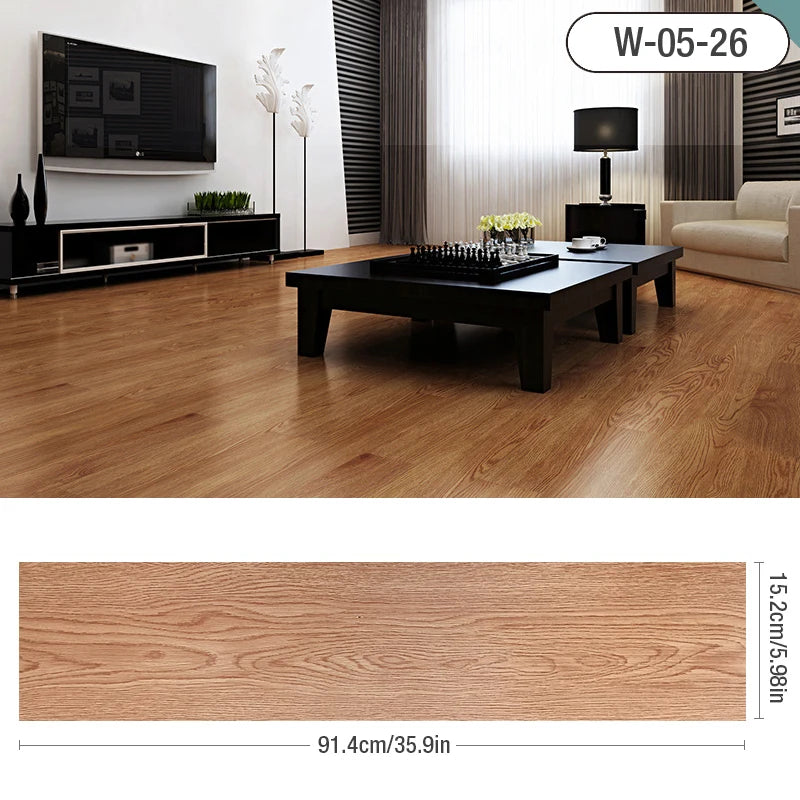 Self-adhesive Wood Grain Floor Wall Stickers PVC Wallpaper for Living Room Toilet Kitchen Home Floor Decor Waterproof Sticker