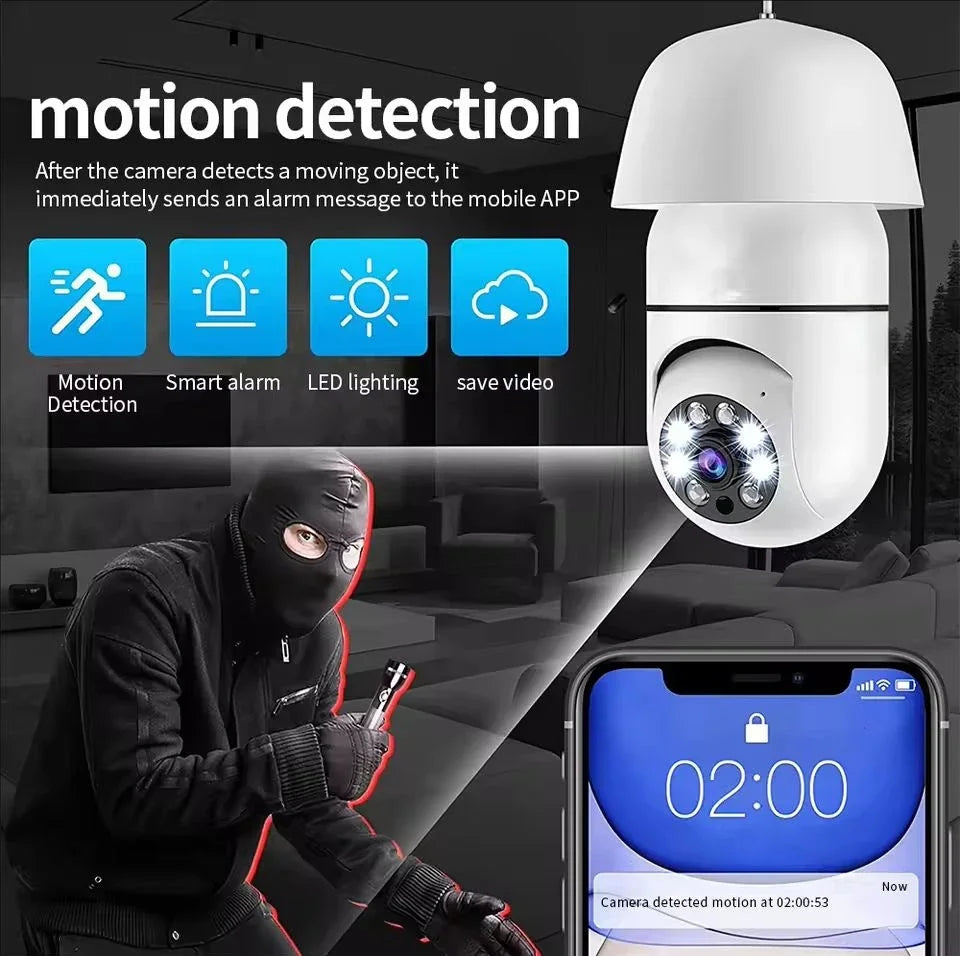Mini Câmera IP WiFi Full HD – Monitoramento Interno – Encaixe E27