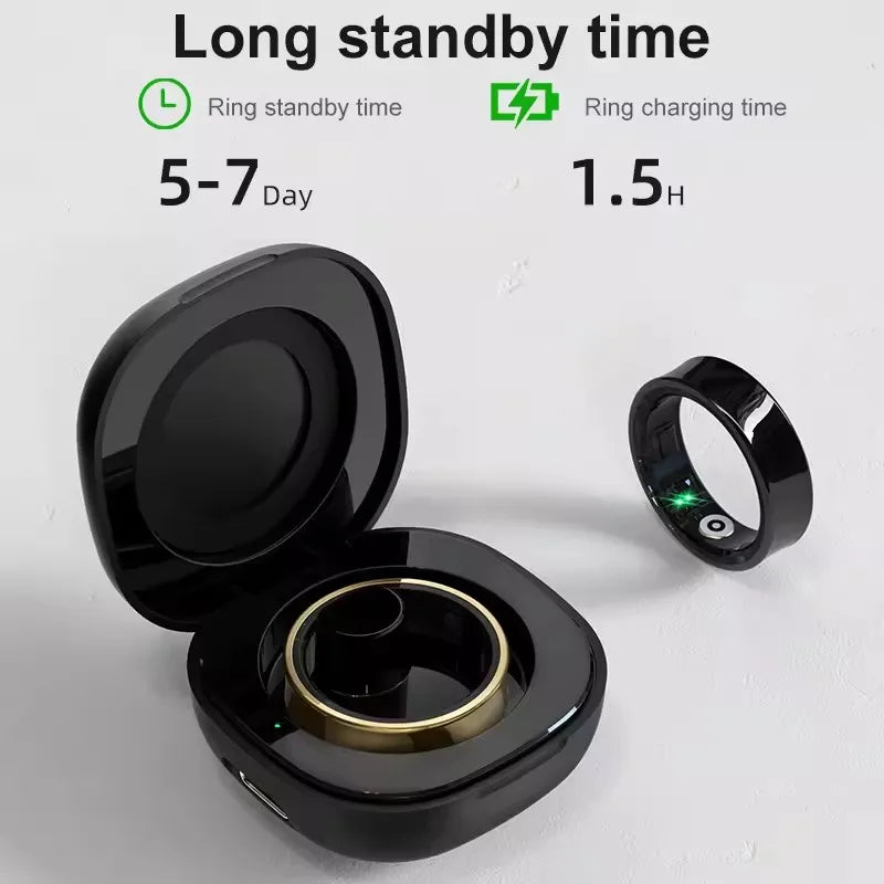Anel Inteligente Smart Ring – Monitor Cardíaco, Ox igênio e Temperatura – À Prova d'água 5ATM