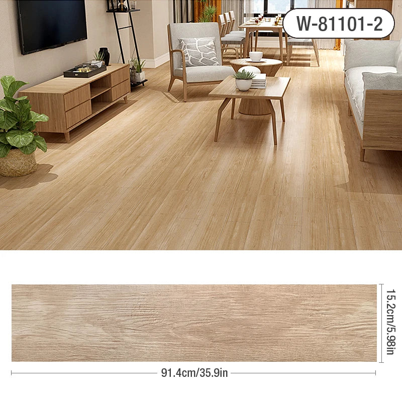 Self-adhesive Wood Grain Floor Wall Stickers PVC Wallpaper for Living Room Toilet Kitchen Home Floor Decor Waterproof Sticker