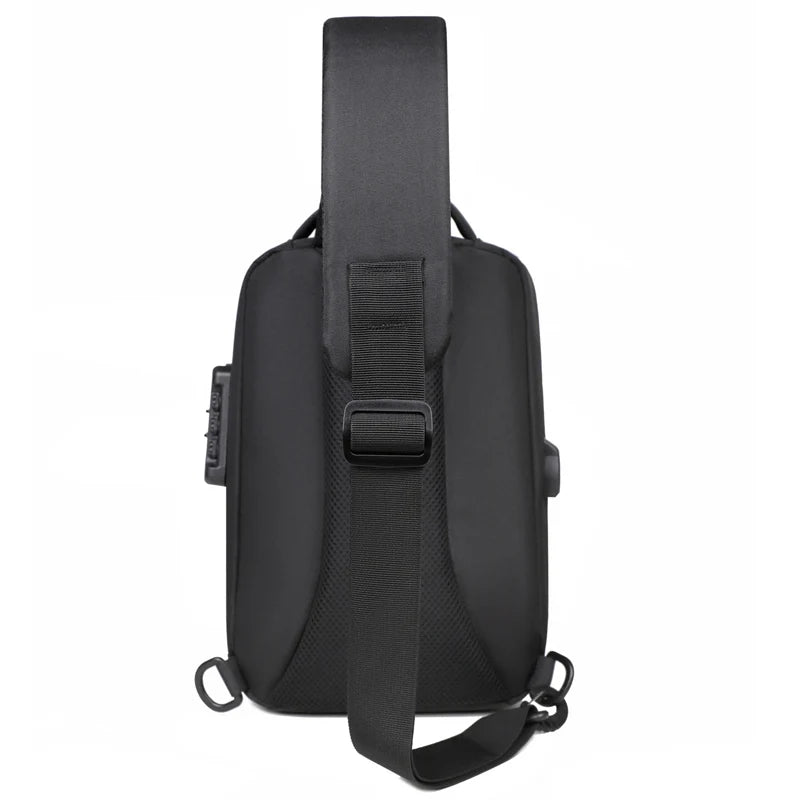 Bolsa Transversal Antifurto com Cadeado e Porta USB – Nylon Resistente