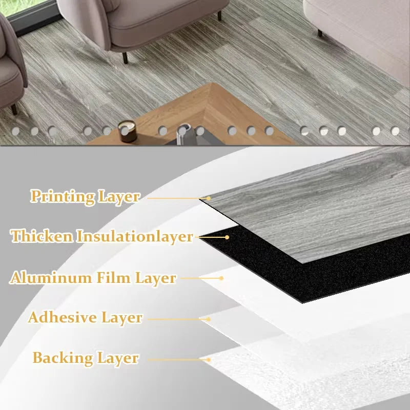 10Pcs 40x15cm PVC Floor Stickers Self-adhesive Stickers Waterproof Thickened Wood Grain Floor Stickers Stickers Living Room