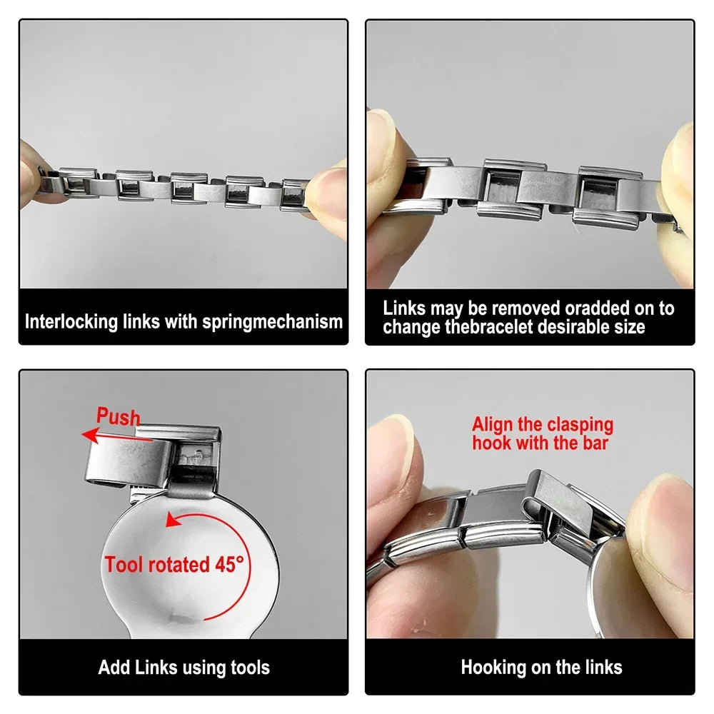 Pulseira Modular Estrelas 9mm – Aço Inox – Unissex – DIY – Moda e Presentes