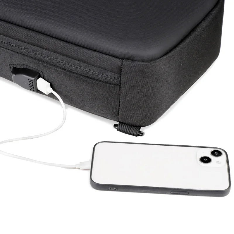 Bolsa Transversal Antifurto com Cadeado e Porta USB – Nylon Resistente