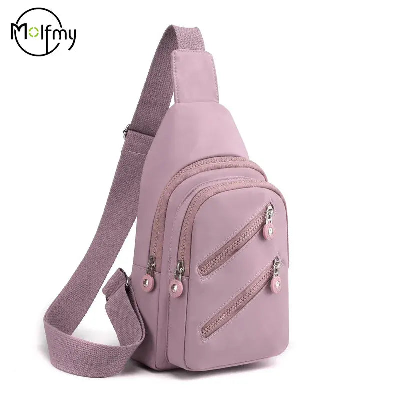 Pochete Feminina em Nylon – Bolsa Transversal com Aba – Viagem e Uso Casual